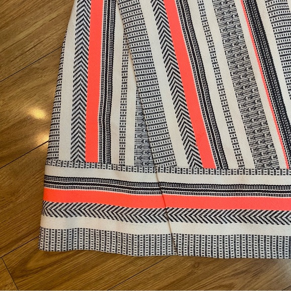 Kate Spade Ribbon Jacquard -blackwhite neon Aline midi dress size 0 - Picture 4 of 7